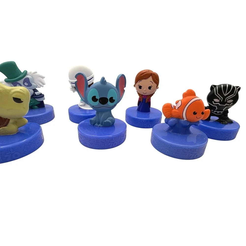 Disney Kids Disneyland 70th Anniversary McDonalds Bottle Topper Blue Figure Lot